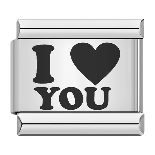 Cross-border hot-selling laser engraving heart-shaped series, stainless steel handmade DIY Italian module bracelet wholesale