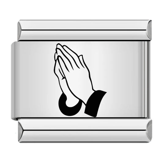 Stainless Steel Laser Engraved Cross Italian Module Bracelet DIY Strap Chain Italian Charms