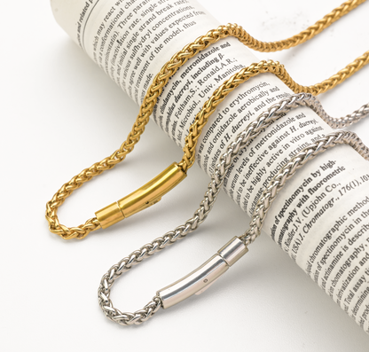 Hip Hop Flower Basket Link Stainless Steel Necklace With Magnetic Clasp