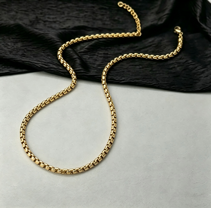 Hip Hop Square Pearl Chain Necklace