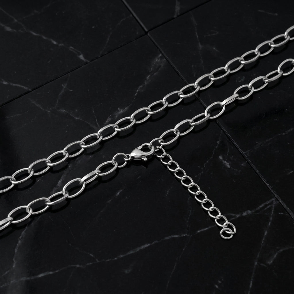 Hip Hop Half Round Wire Stainless Steel Necklace