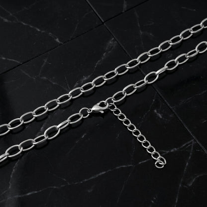 Hip Hop Half Round Wire Stainless Steel Necklace