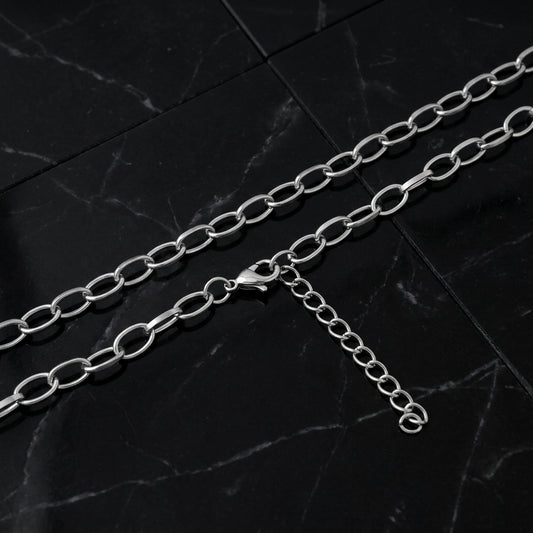 Hip Hop Half Round Wire Stainless Steel Necklace