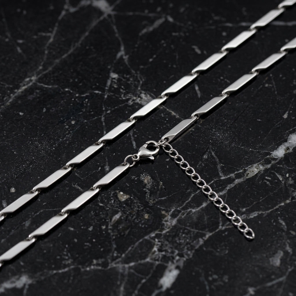 Hip Hop Bar Link Stainless Steel Chain Necklace