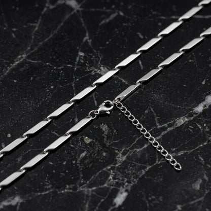 Hip Hop Bar Link Stainless Steel Chain Necklace