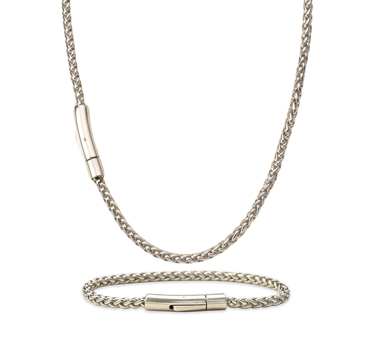 Hip Hop Flower Basket Link Stainless Steel Necklace With Magnetic Clasp