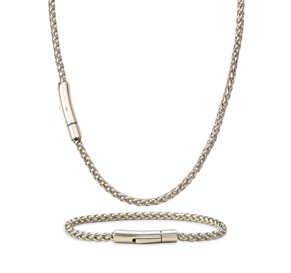 Hip Hop Flower Basket Link Stainless Steel Necklace With Magnetic Clasp