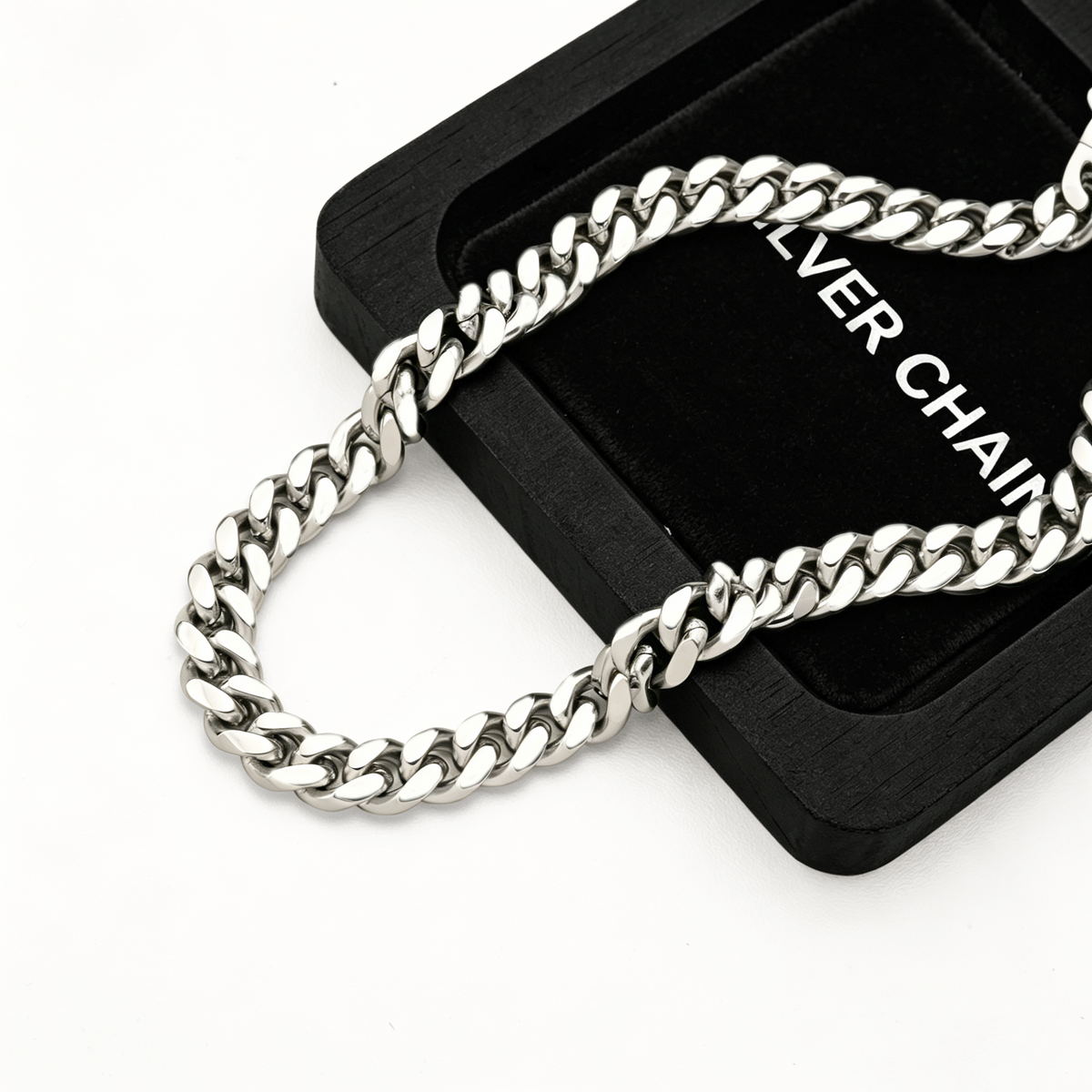 Hip Hop Round Cuban Link Stainless Steel Necklace With Magnetic Cowboy Clasp