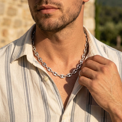 Hip Hop Coffee Bean Chain Stainless Steel Necklace