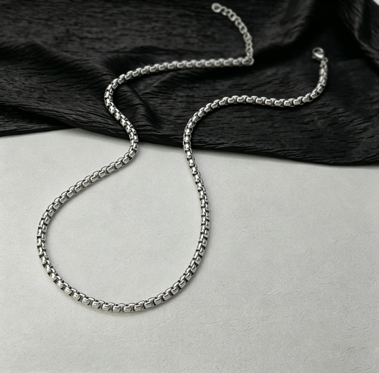 Hip Hop Square Pearl Chain Necklace