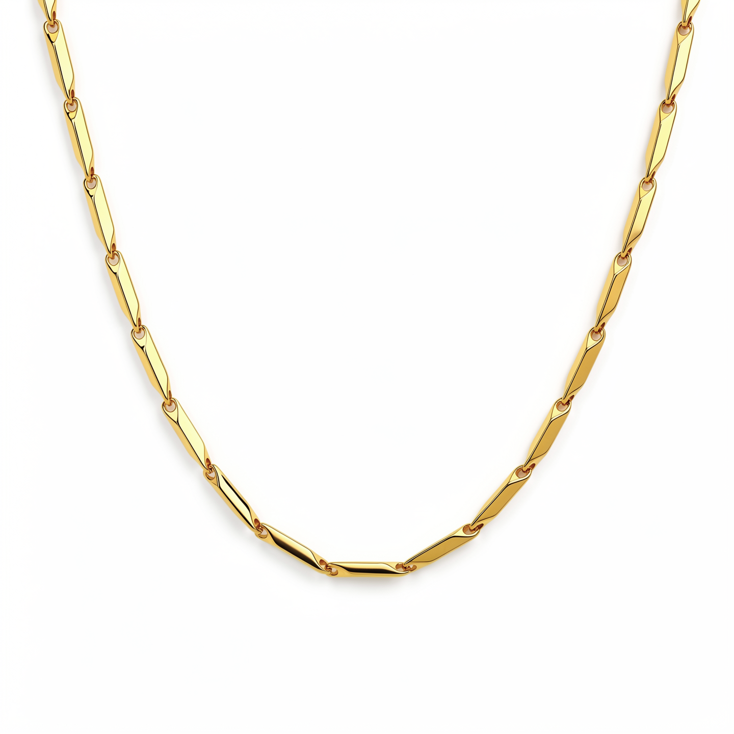 Hip Hop Bar Link Stainless Steel Chain Necklace