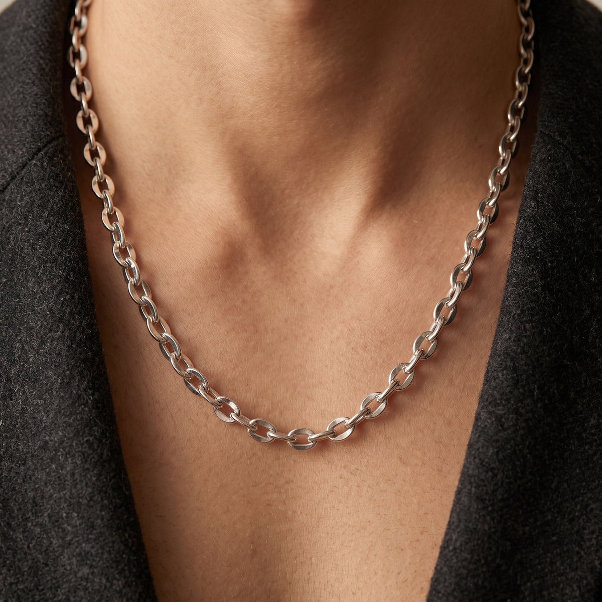 Hip Hop KY Lip Link Stainless Steel Necklace