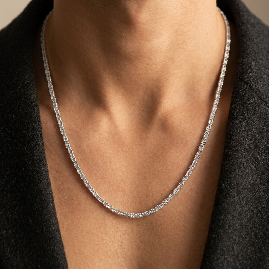 Hip Hop Cauliflower Link Stainless Steel Necklace