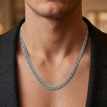 Hip Hop Double-Woven Four-Sided Polished Necklace