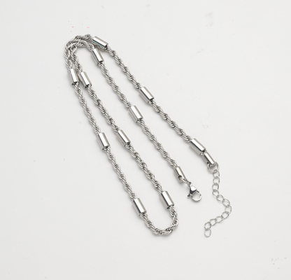 Hip Hop Twisted Tube Stainless Steel Necklace