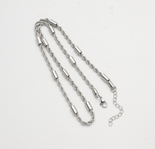 Hip Hop Twisted Tube Stainless Steel Necklace