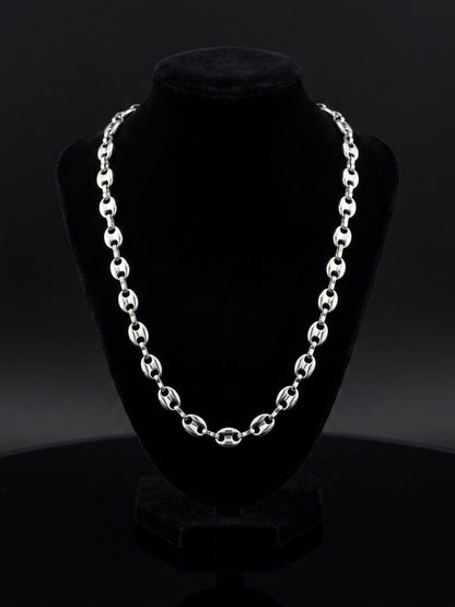 Hip Hop Coffee Bean Chain Stainless Steel Necklace