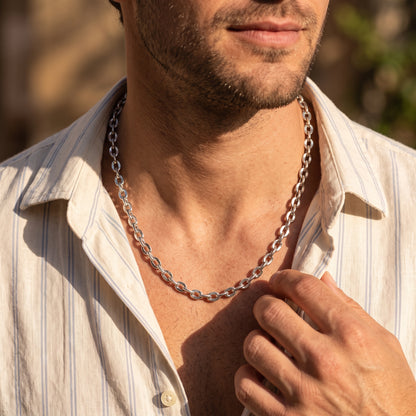 Hip Hop KY Lip Link Stainless Steel Necklace