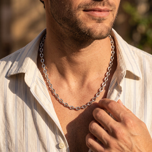 Hip Hop KY Lip Link Stainless Steel Necklace