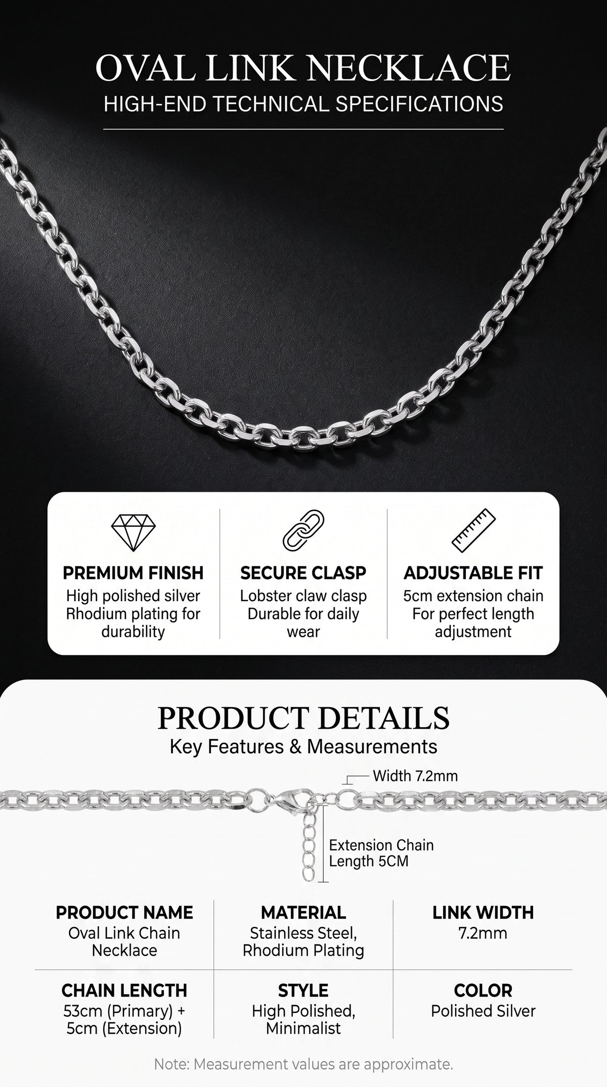 Hip Hop O Chain Beveled Edge Necklace