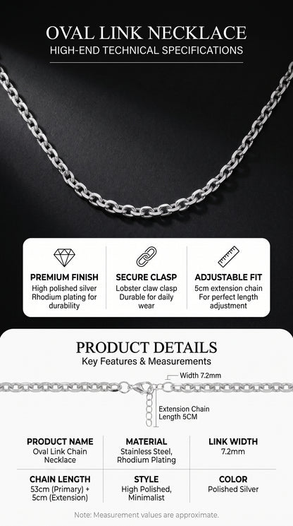 Hip Hop O Chain Beveled Edge Necklace
