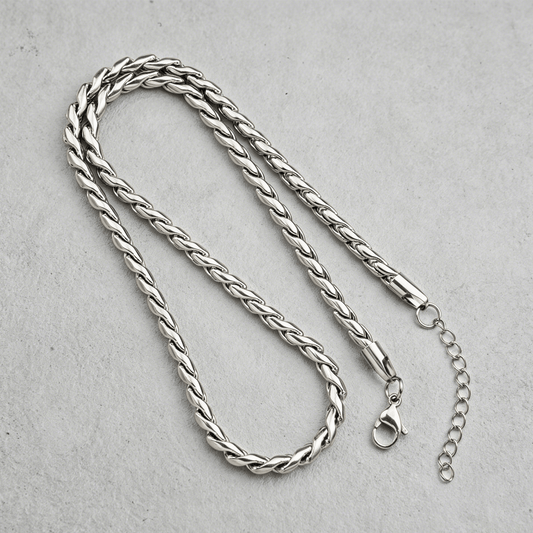 Hip Hop S Wave Link Stainless Steel Necklace