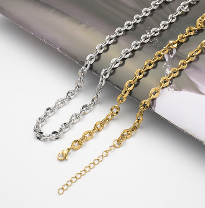 Hip Hop KY Lip Link Stainless Steel Necklace
