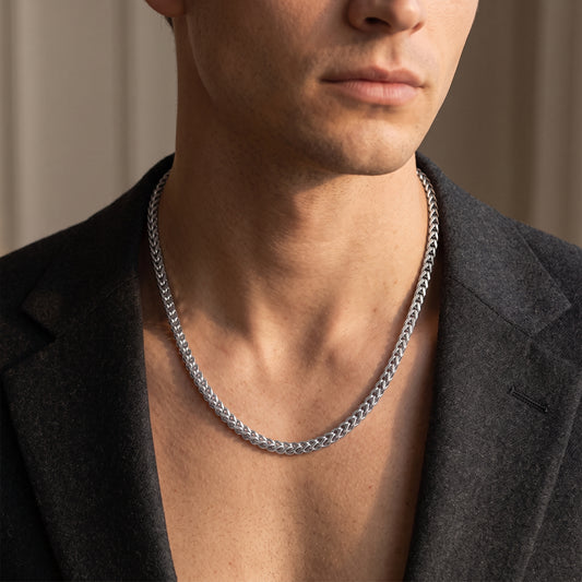Hip Hop Double Weave Rounded Edge Necklace