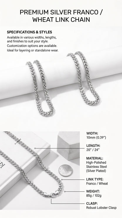 Hip Hop Double Weave Rounded Edge Necklace