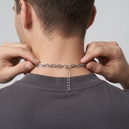 Hip Hop KY Lip Link Stainless Steel Necklace
