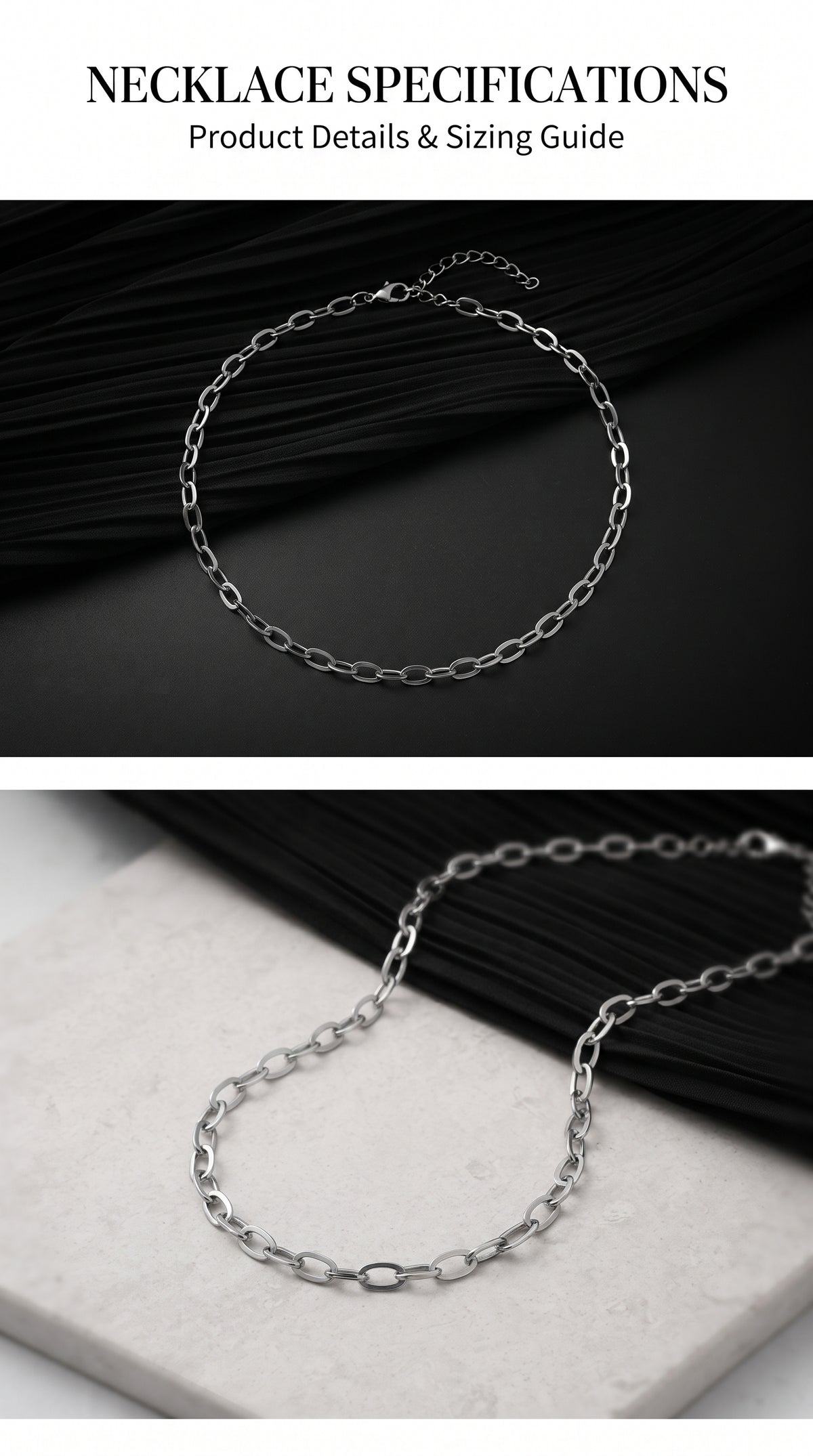 Hip Hop Half Round Wire Stainless Steel Necklace