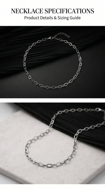 Hip Hop Half Round Wire Stainless Steel Necklace