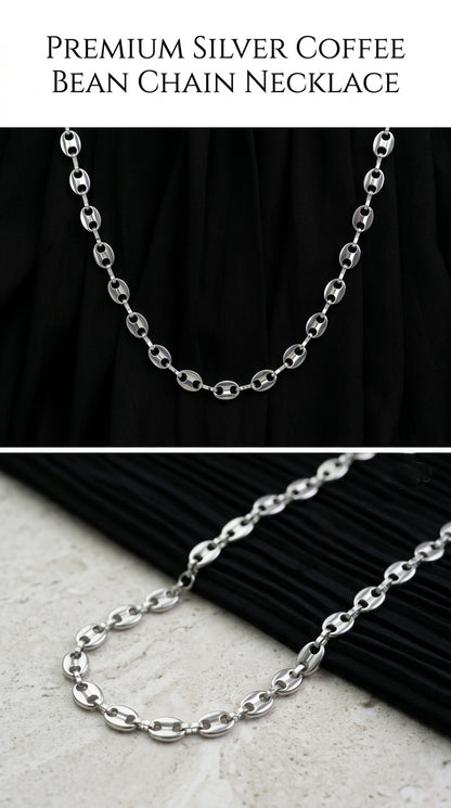 Hip Hop Coffee Bean Chain Stainless Steel Necklace