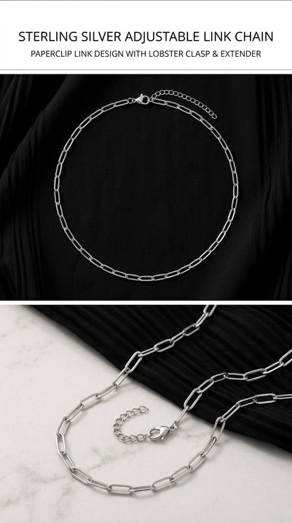 Hip Hop Long Clasp Flat Wire Stainless Steel Necklace