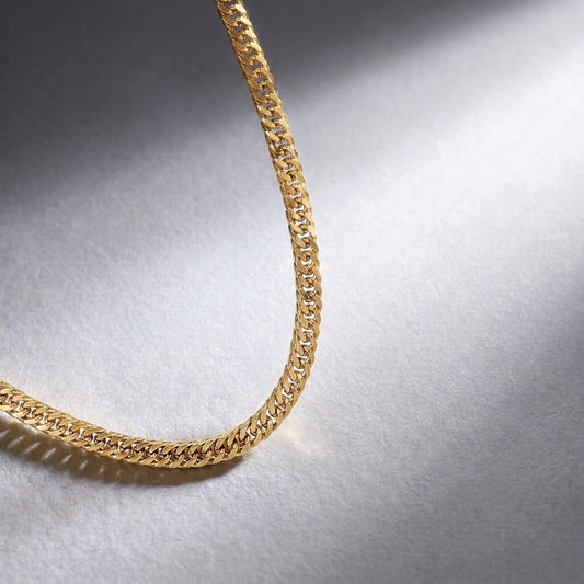 Hip Hop Double-Woven Four-Sided Polished Necklace