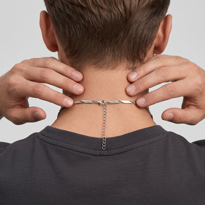 Hip Hop Bar Link Stainless Steel Chain Necklace