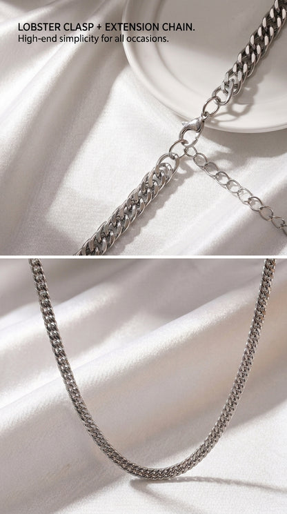 Hip Hop Double-Woven Four-Sided Polished Necklace