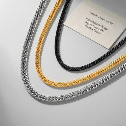 Hip Hop Double Weave Rounded Edge Cuban Necklace