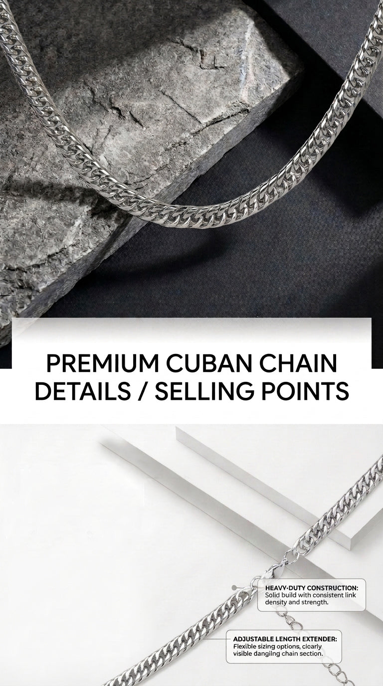 Hip Hop Double Weave Rounded Edge Cuban Necklace