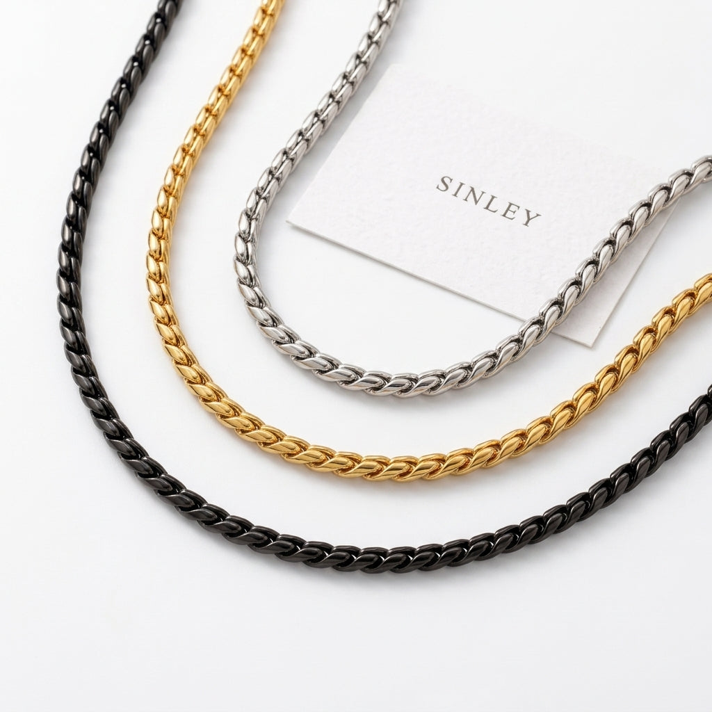 Hip Hop S Wave Link Stainless Steel Necklace