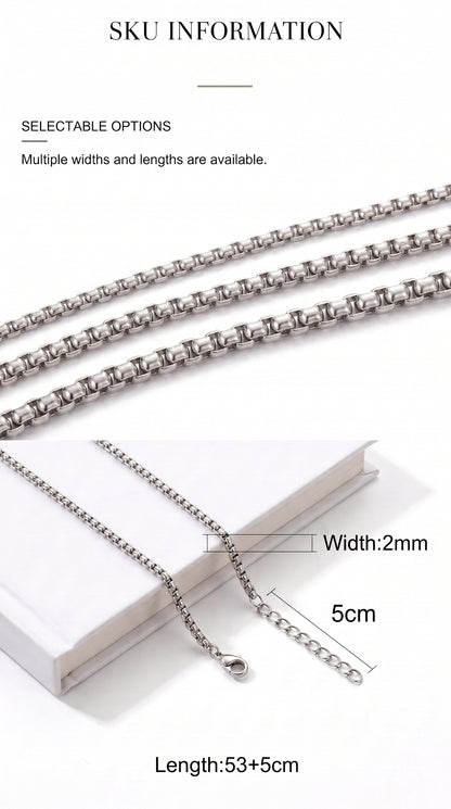 Hip Hop Square Pearl Chain Necklace