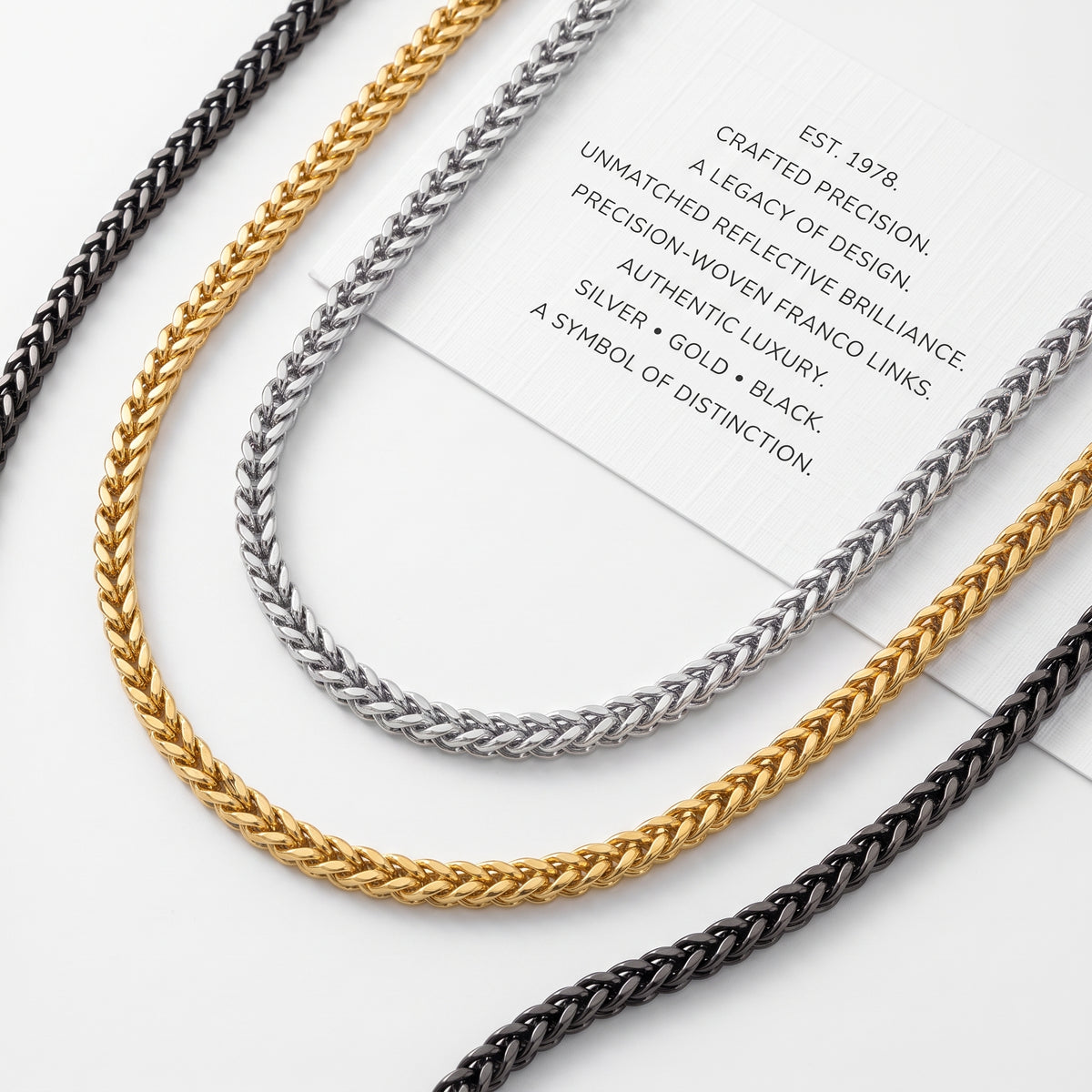 Hip Hop Double Weave Rounded Edge Necklace