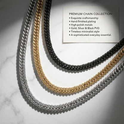Hip Hop Double-Woven Four-Sided Polished Necklace