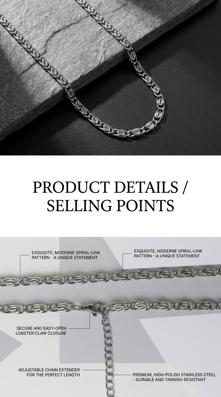 Hip Hop Figaro Chain Stainless Steel Necklace