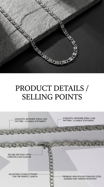 Hip Hop Figaro Chain Stainless Steel Necklace