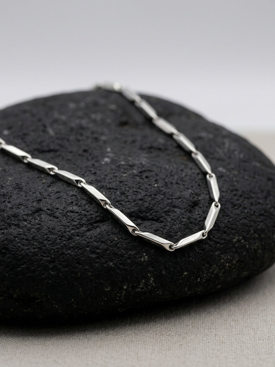Hip Hop Bar Link Stainless Steel Chain Necklace