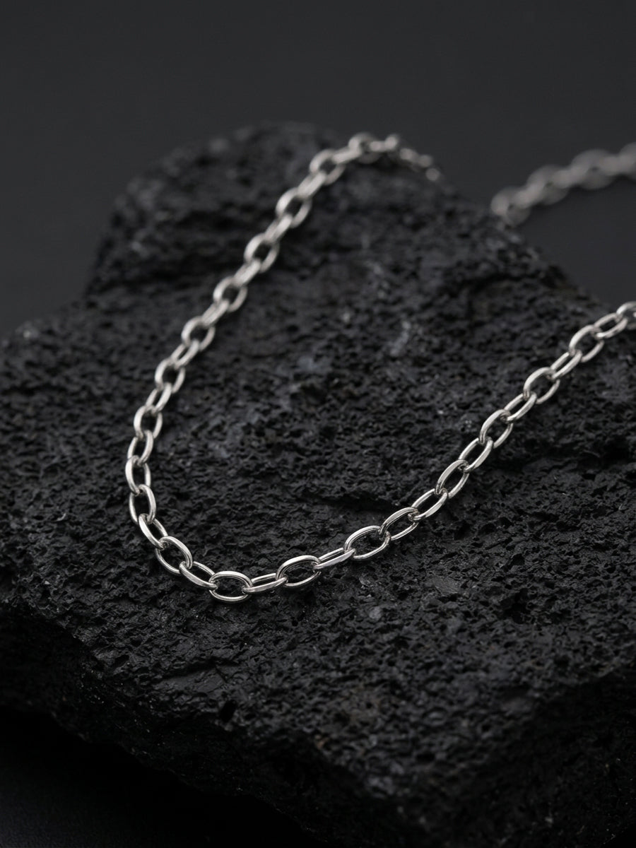 Hip Hop Half Round Wire Stainless Steel Necklace