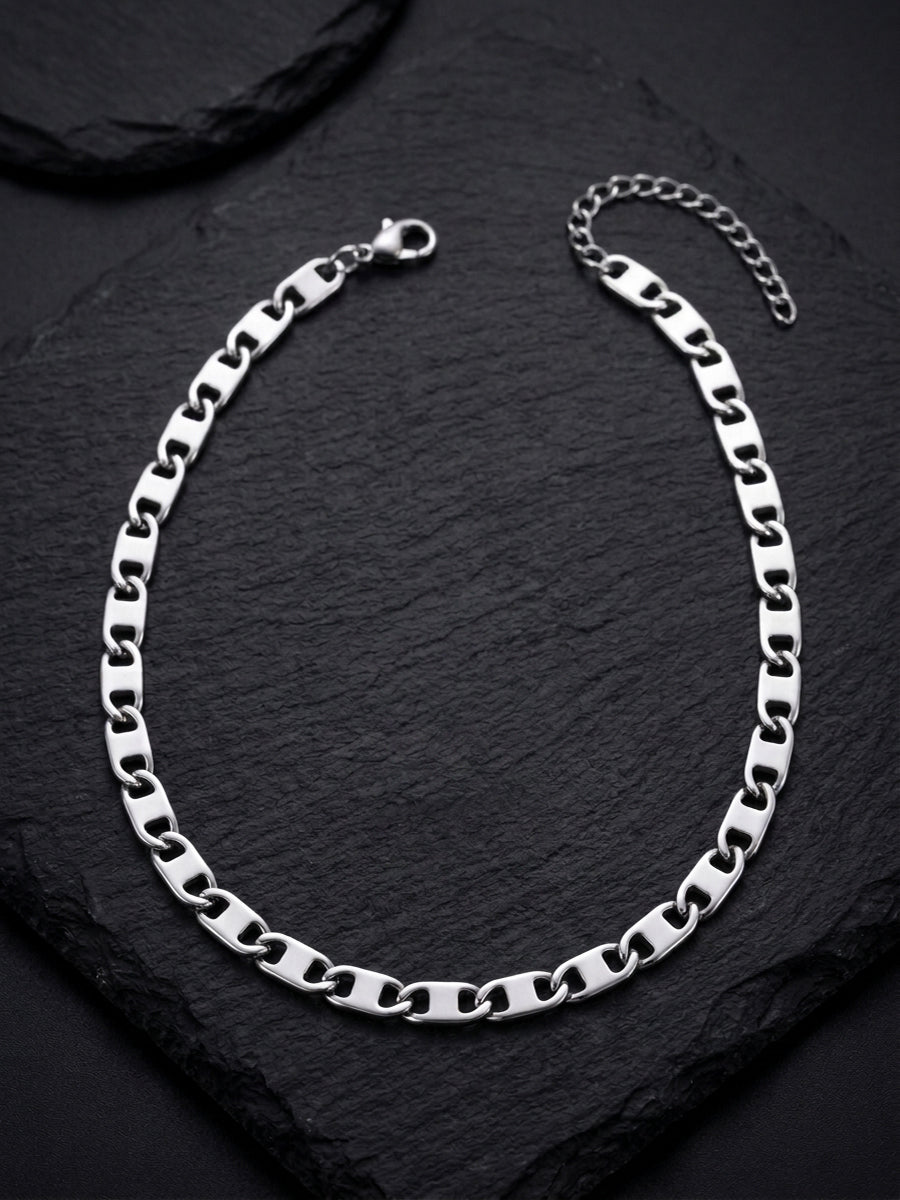 Hip Hop Rectangle Link Stainless Steel Necklace