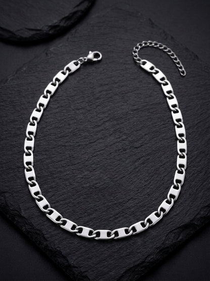 Hip Hop Rectangle Link Stainless Steel Necklace