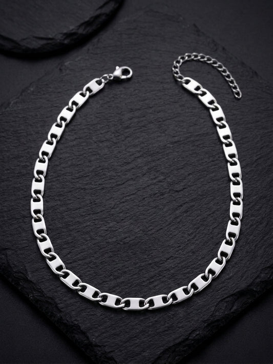 Hip Hop Rectangle Link Stainless Steel Necklace
